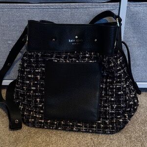 Kate Spade Navy and Cream Tweed Satchel